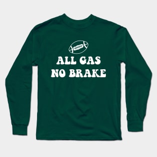 Kids All Gas No Brake Groovy White Text Long Sleeve T-Shirt